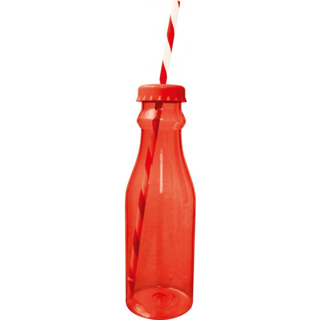 Bouteille SODA avec paille rouge - Visuel 1