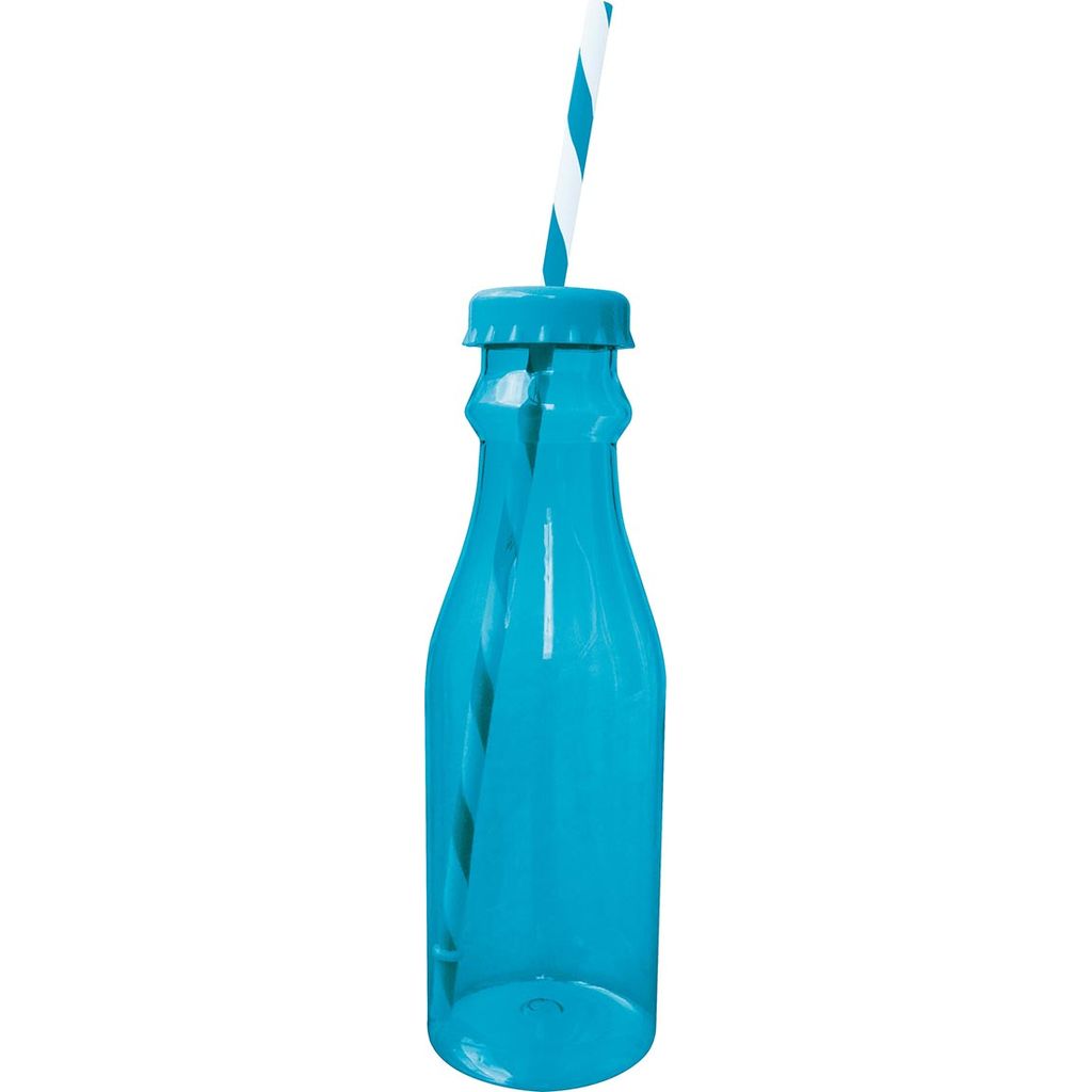 Bouteille SODA avec paille bleue - Visuel 0
