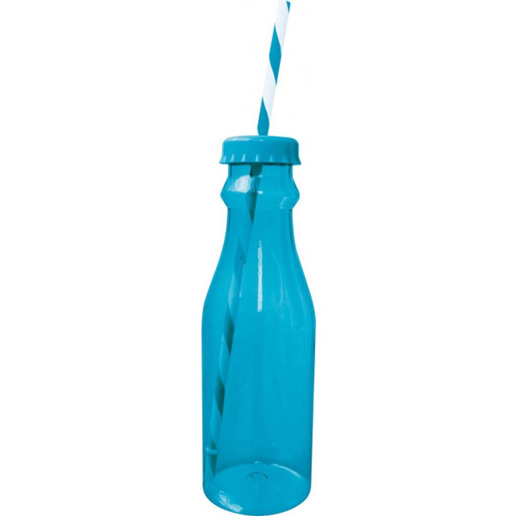 Bouteille SODA avec paille bleue - Visuel 1