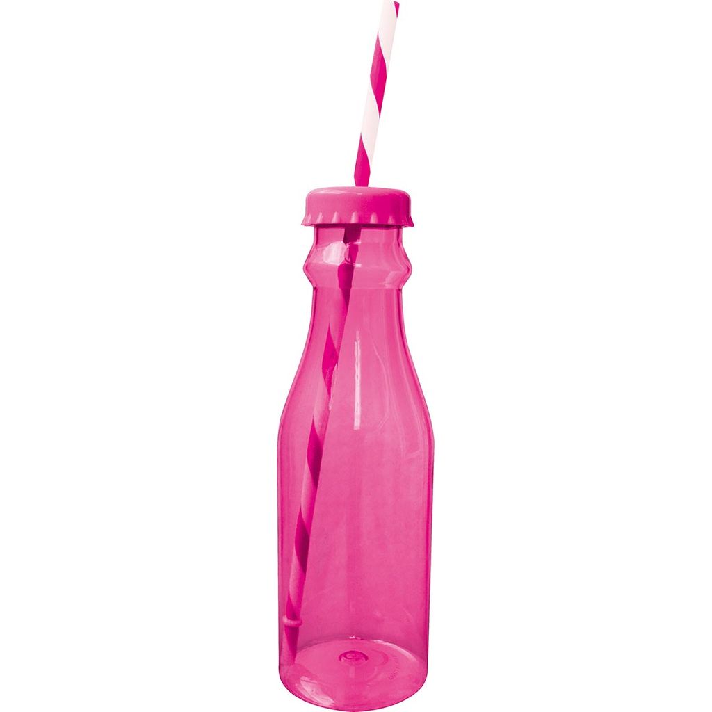 Bouteille SODA avec paille rose - Visuel 0