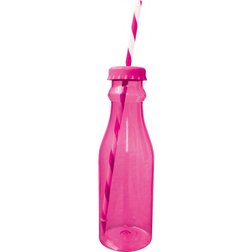 Bouteille SODA avec paille rose - Visuel 1