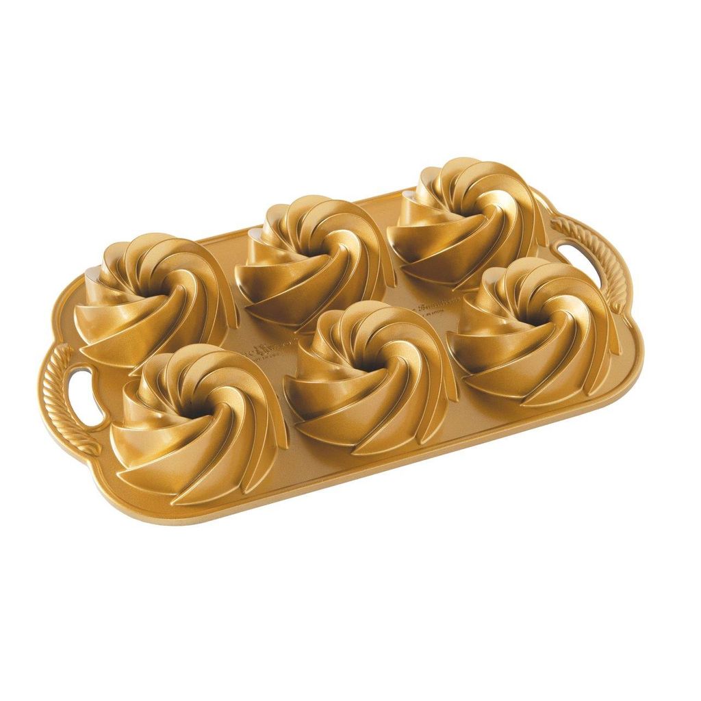 Moule à 6 Mini-Bundt Or - Visuel 0