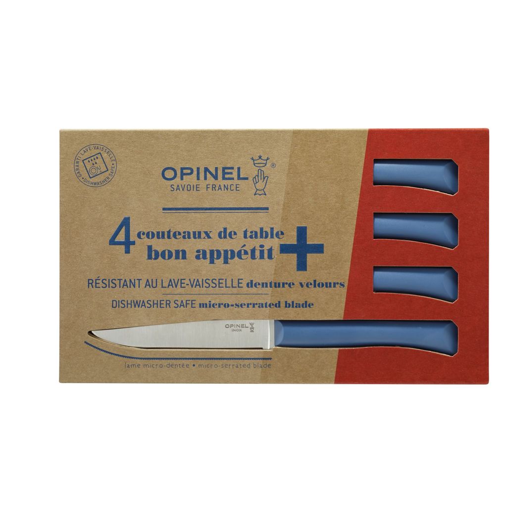 Lot de 4 couteaux à steak BON APPETIT + bleu - Visuel 2