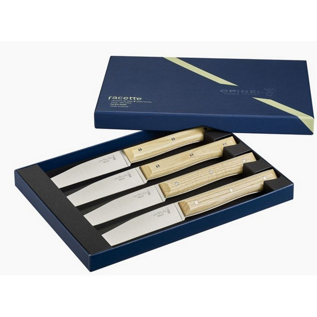 Coffret de 4 Couteaux de Table Opinel Facette en Frêne clair - Visuel 0