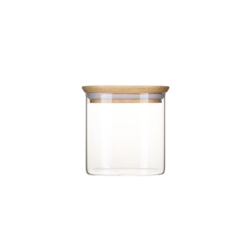 Boîte en verre carrée avec couvercle bambou 800 ml