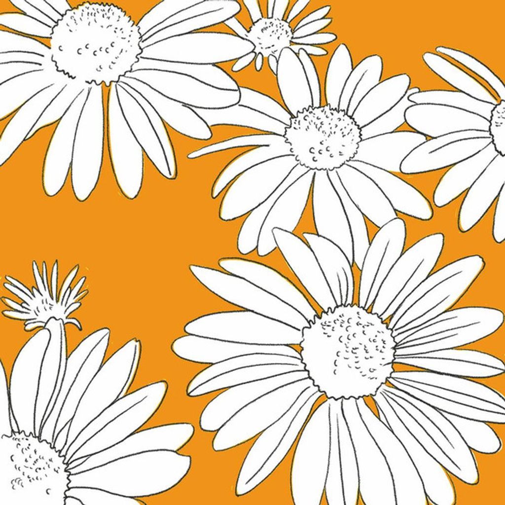 Serviettes en papier fleurs Peggy orange - Visuel 0