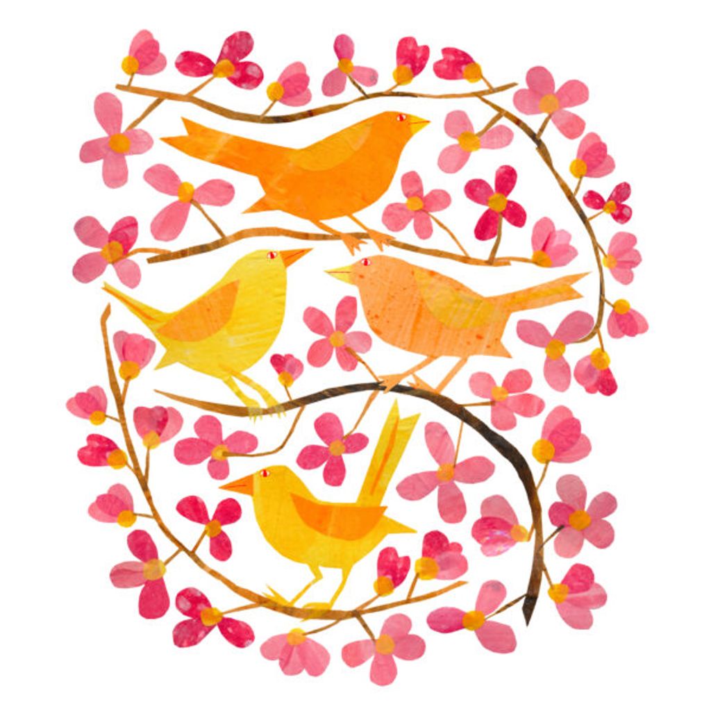 Serviettes en papier Cherry Blossoms & Birds - Visuel 0