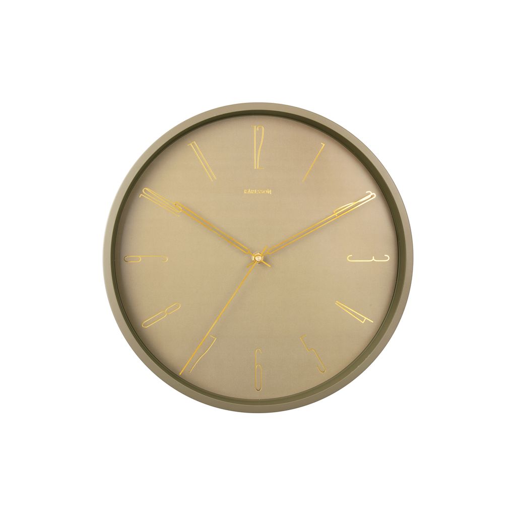 Horloge belle numbers métal vert mousse 35cm - Visuel 0