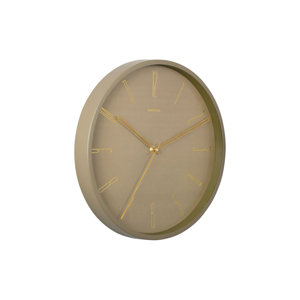Horloge belle numbers métal vert mousse 35cm - Visuel 1