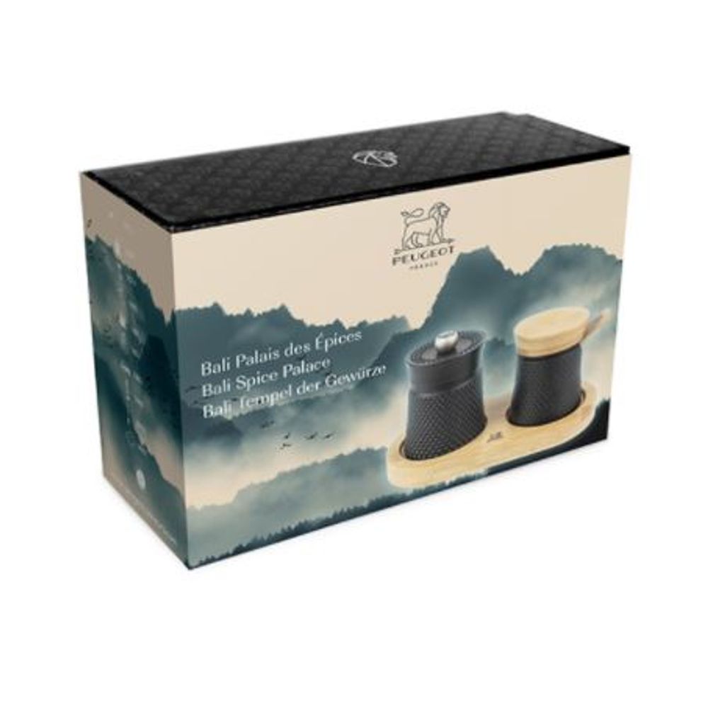 Moulin à poivre Bali fonte noir et sa coupelle à sel en coffret cadeau - Visuel 3