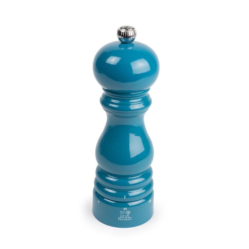 Moulin à poivre manuel u'Select Paris Rama bois laqué bleu pacifique 18 cm - Visuel 4