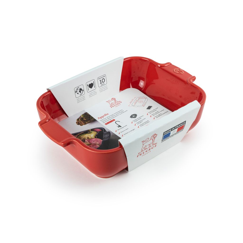 Plat à four rectangle rouge 25 cm - Visuel 1