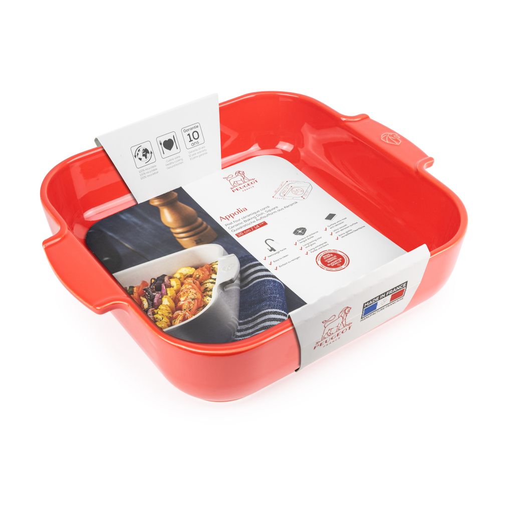 Plat à four carré rouge 36 cm - Visuel 1