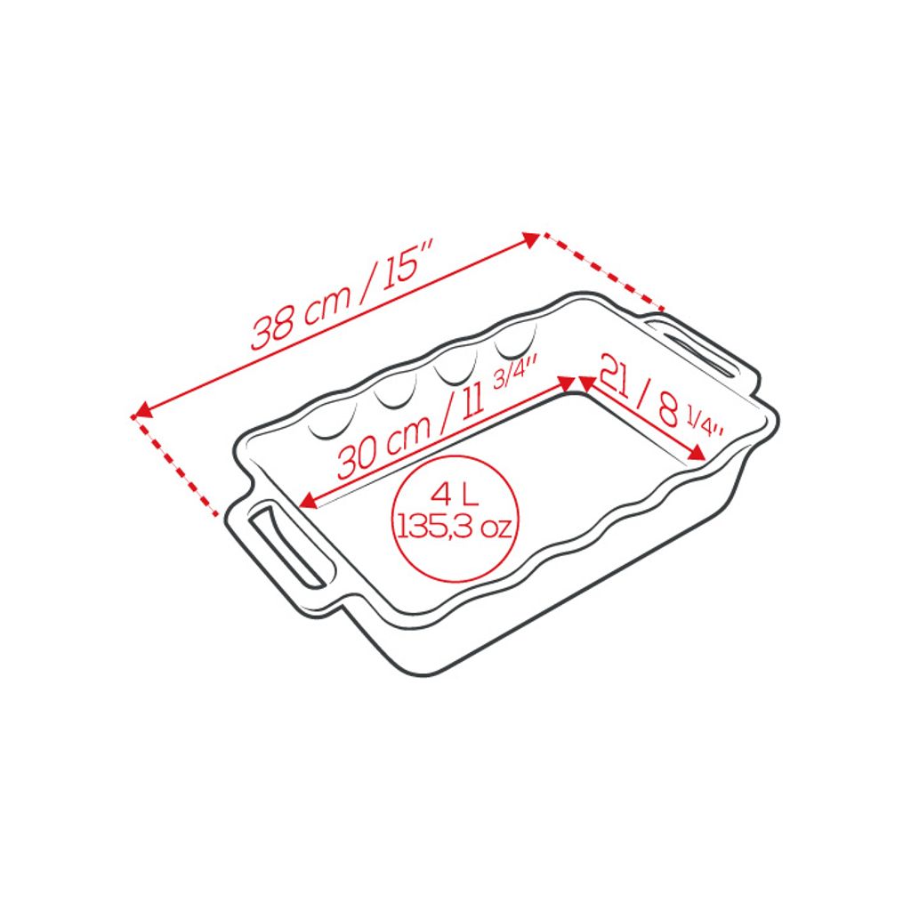 PLAT À FOUR RECTANGULAIRE DÉLICES NOIR 38CM - Visuel 1
