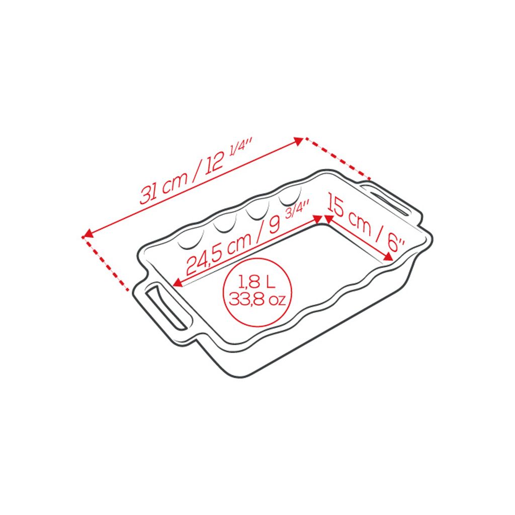 PLAT À FOUR RECTANGULAIRE DÉLICES NOIR 31CM - Visuel 1