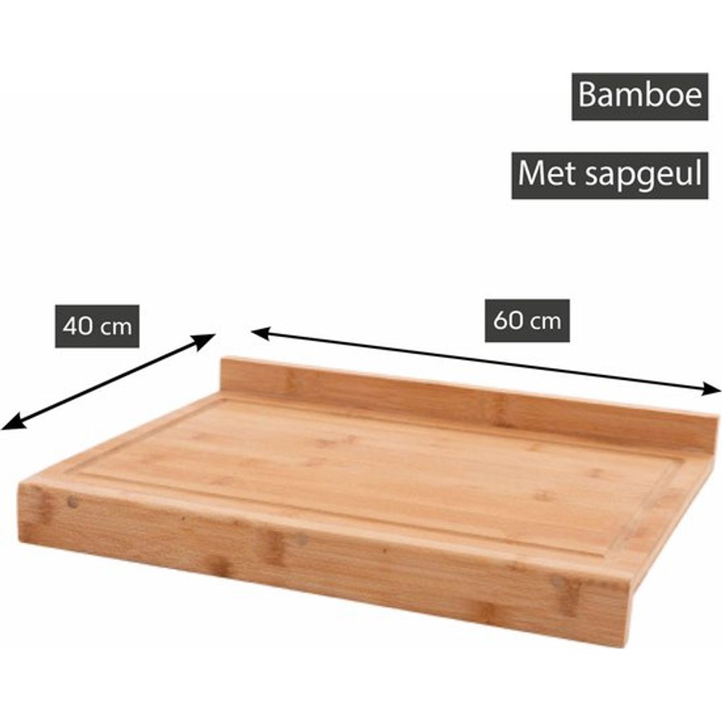 Planche à découper Bambou avec rigole 60 x 40cm - Visuel 2