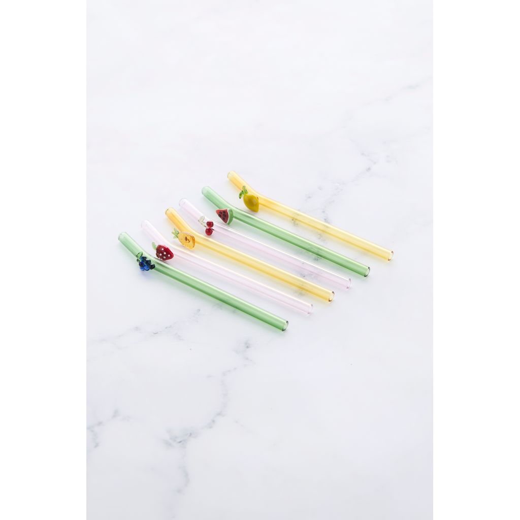 Lot de 6 pailles fruits - Visuel 1