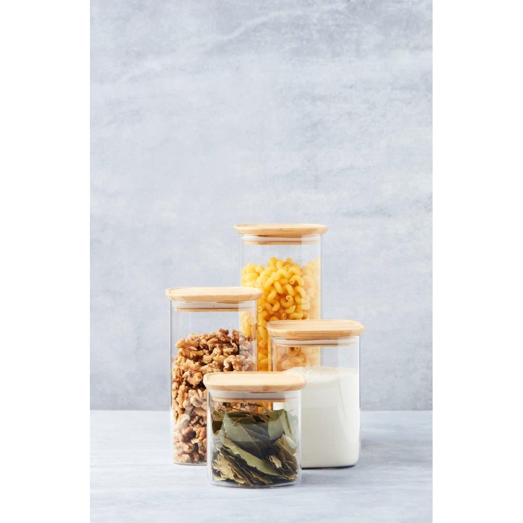 BOCAL VERRE COUVERCLE BAMBOU 1L - Visuel 1
