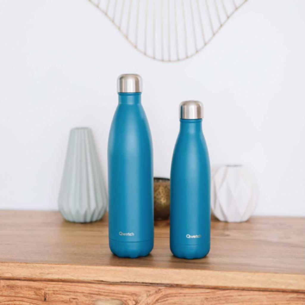 Bouteille isotherme double paroi bleu canard matt 750 ml - Visuel 1