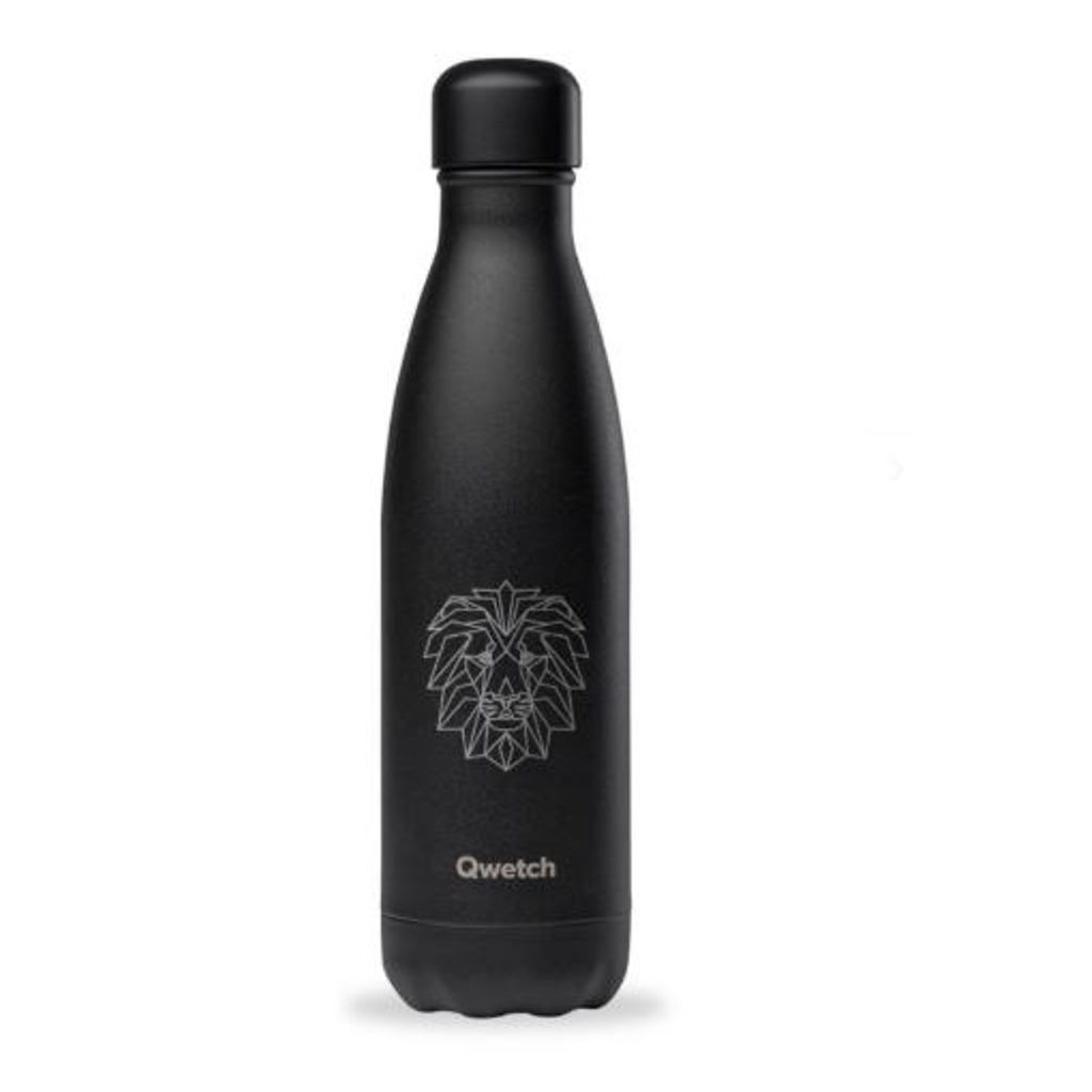 Bouteille isotherme noir Lion 500 ml - Visuel 0