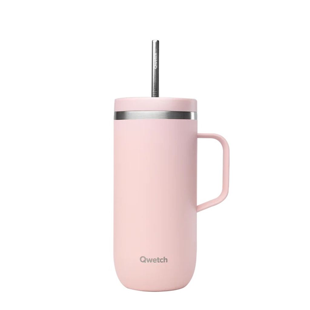 MUG ISOTHERME COLD CUP avec anse 600 ml rose Pastel - Visuel 0