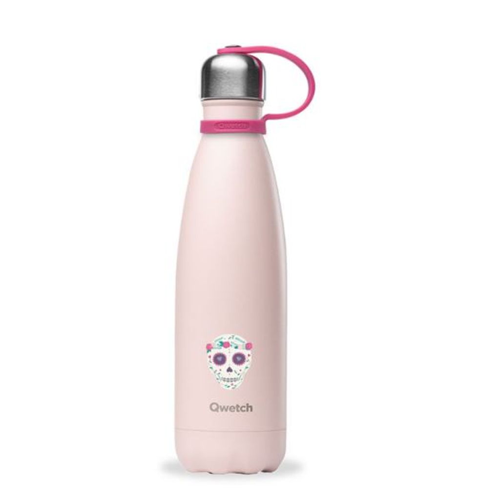 Bouteille isotherme rose tête de mort 500 ml - Visuel 0