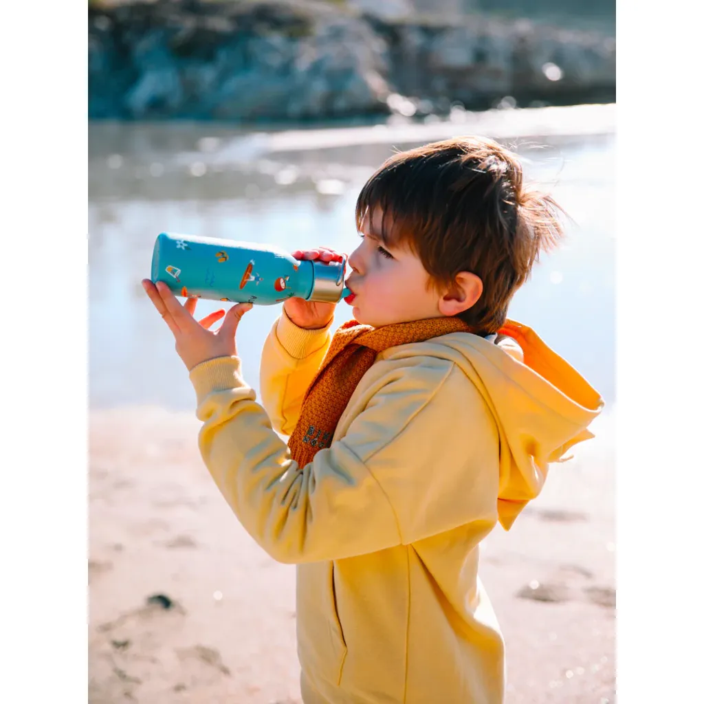 Bouteille isotherme enfant Honolulu Bleu bouchon pipette 350 ml - Visuel 1
