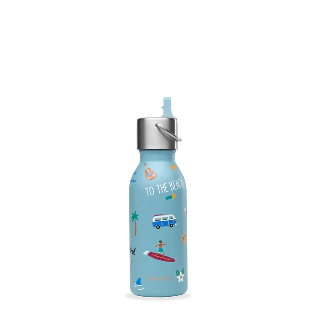 Bouteille isotherme enfant Honolulu Bleu bouchon pipette 350 ml - Visuel 2