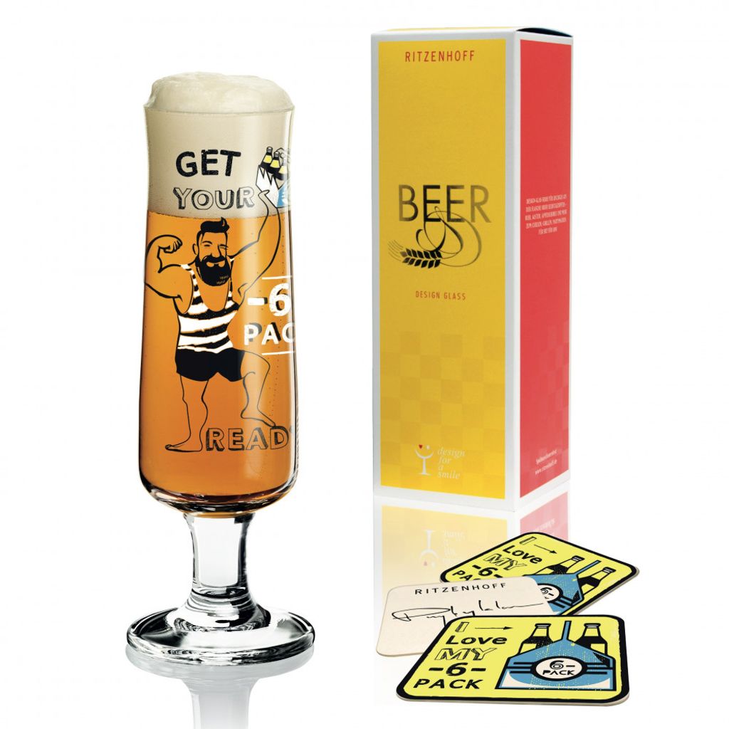 Verre à bière Tulipe "Beer" Hipster - Visuel 1