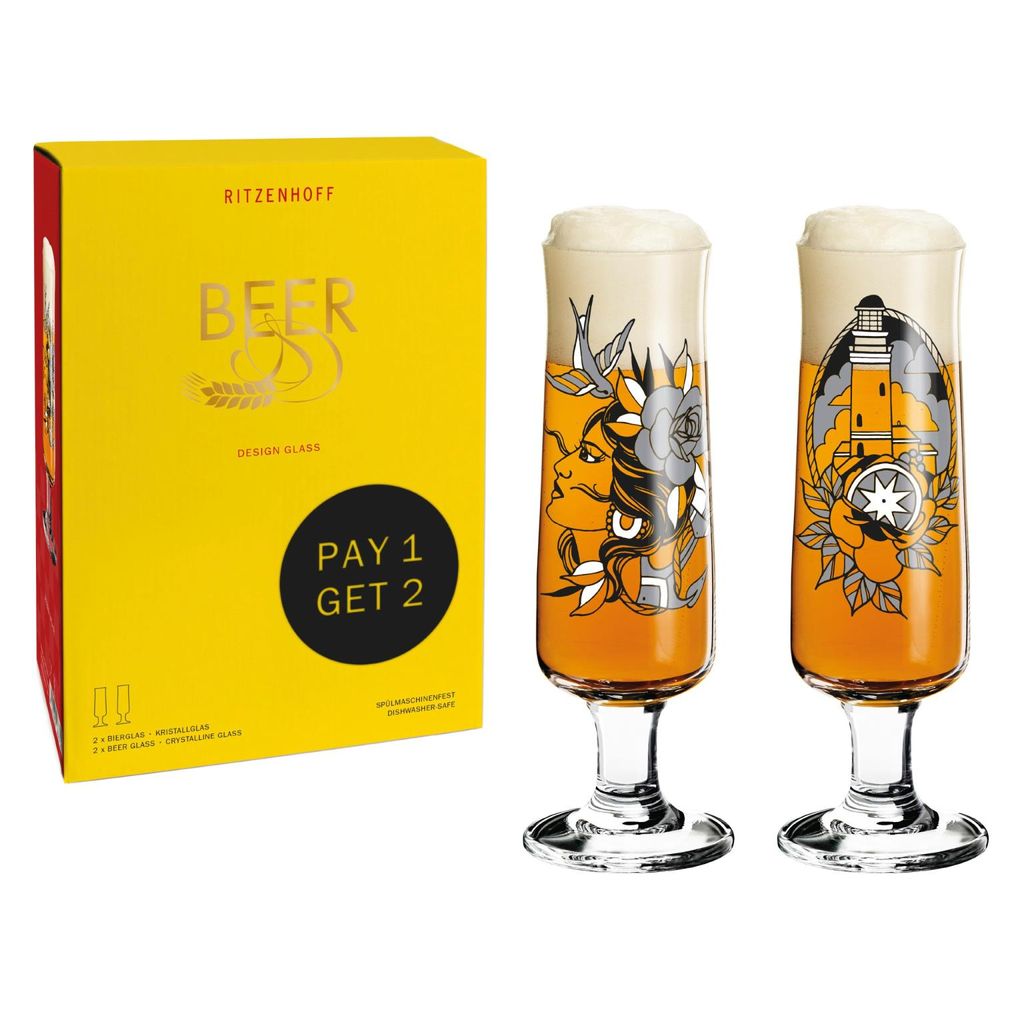Coffret 2 verres à bière BEER MER - Visuel 0
