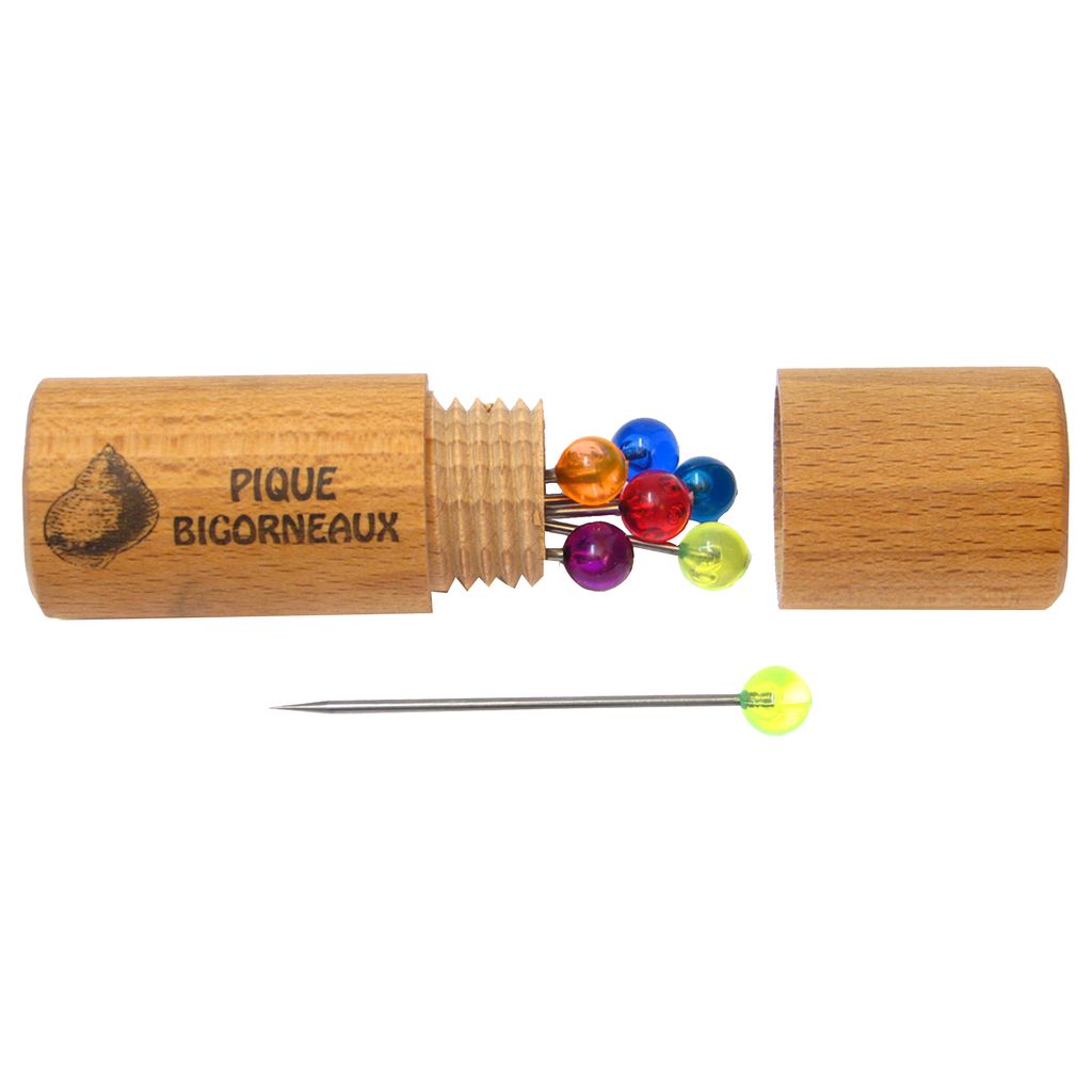 Fourreau en bois de hêtre de 6 piques colorés à bigorneaux - Visuel 0
