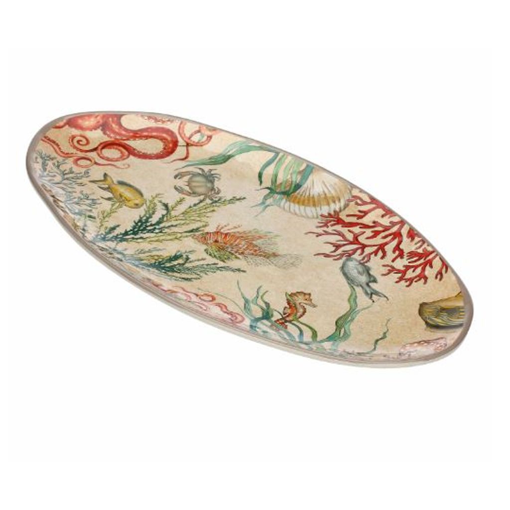 Plat ovale en mélamine Sealife 52 x 30cm - Visuel 2
