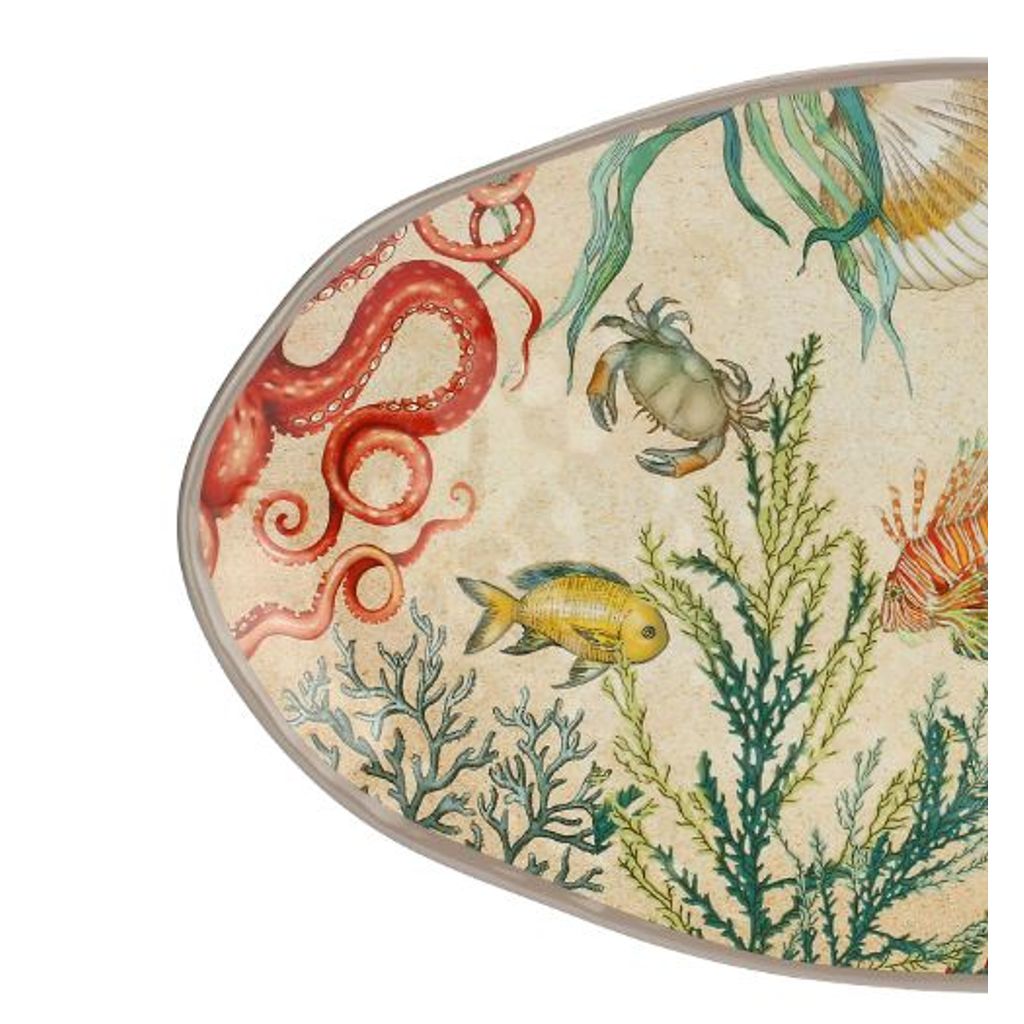 Plat ovale en mélamine Sealife 52 x 30cm - Visuel 1