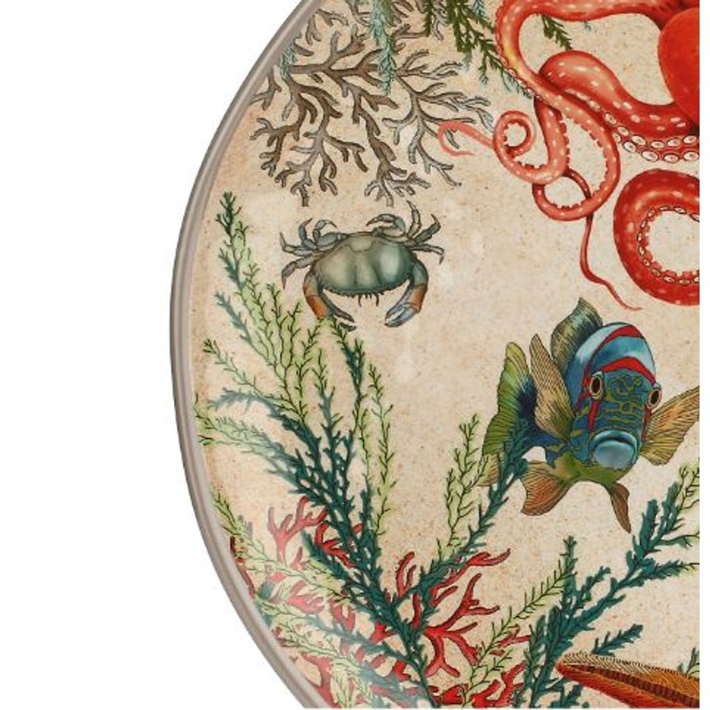 Plat rond en mélamine Sealife 42cm - Visuel 1