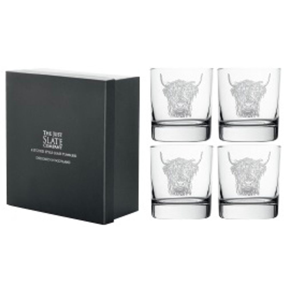 Coffret de 4 verres à whisky boeuf - Visuel 0