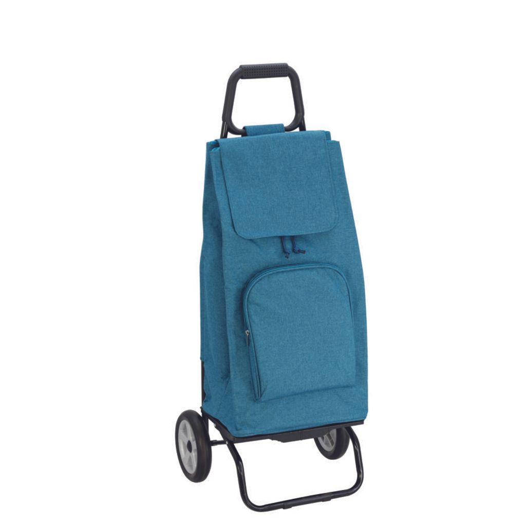Poussette de marché carlux 2 roues bleu canard chiné - Visuel 0