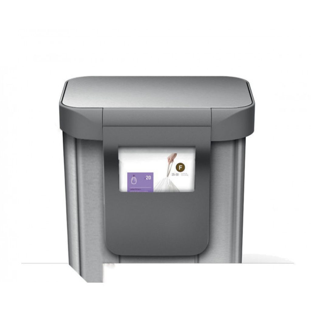 Poubelle rectangulaire 30 L inox avec réserve à sacs - Visuel 3