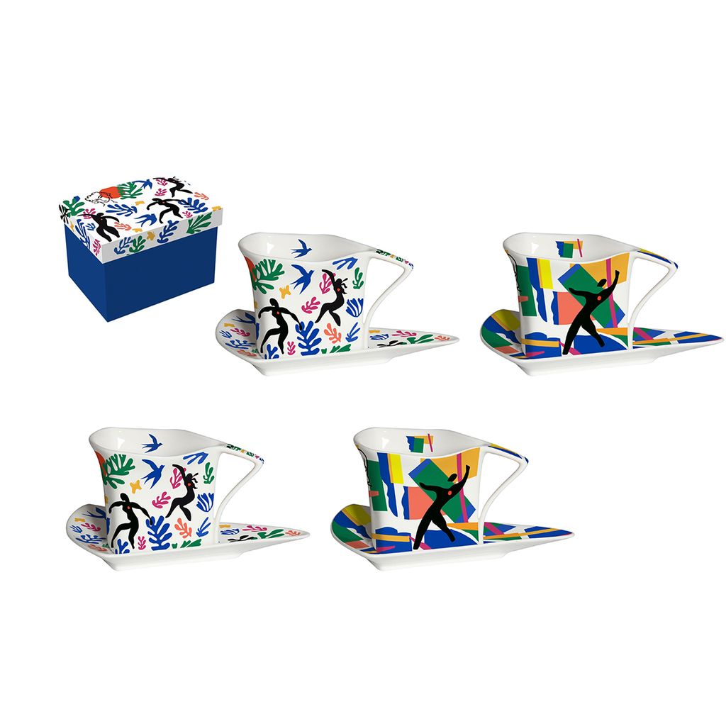Coffret Esprit Matisse 4 tasses triangles 90ml - Visuel 0