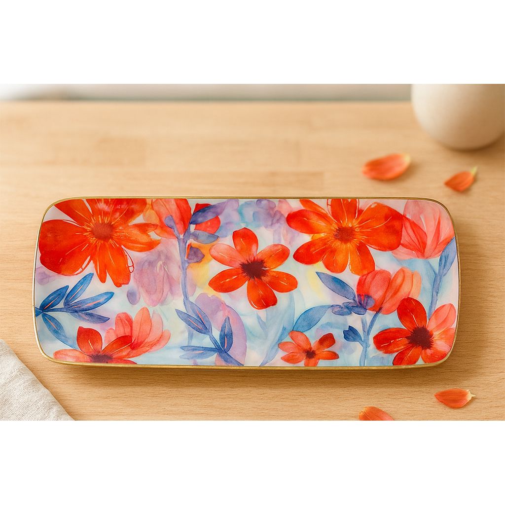Plat à cake rectangulaire Aquarella - Visuel 0