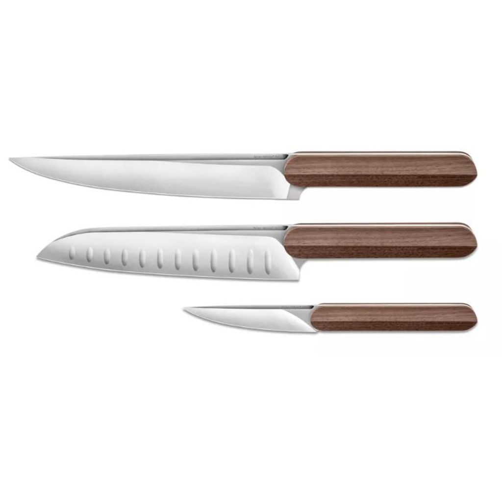 Coffret 3 couteaux Louis manche en noyer - Visuel 0