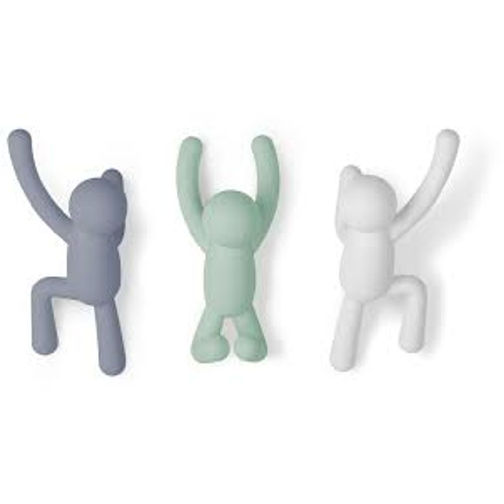Lot de 3 patères BUDDY coloris assortis - Visuel 1