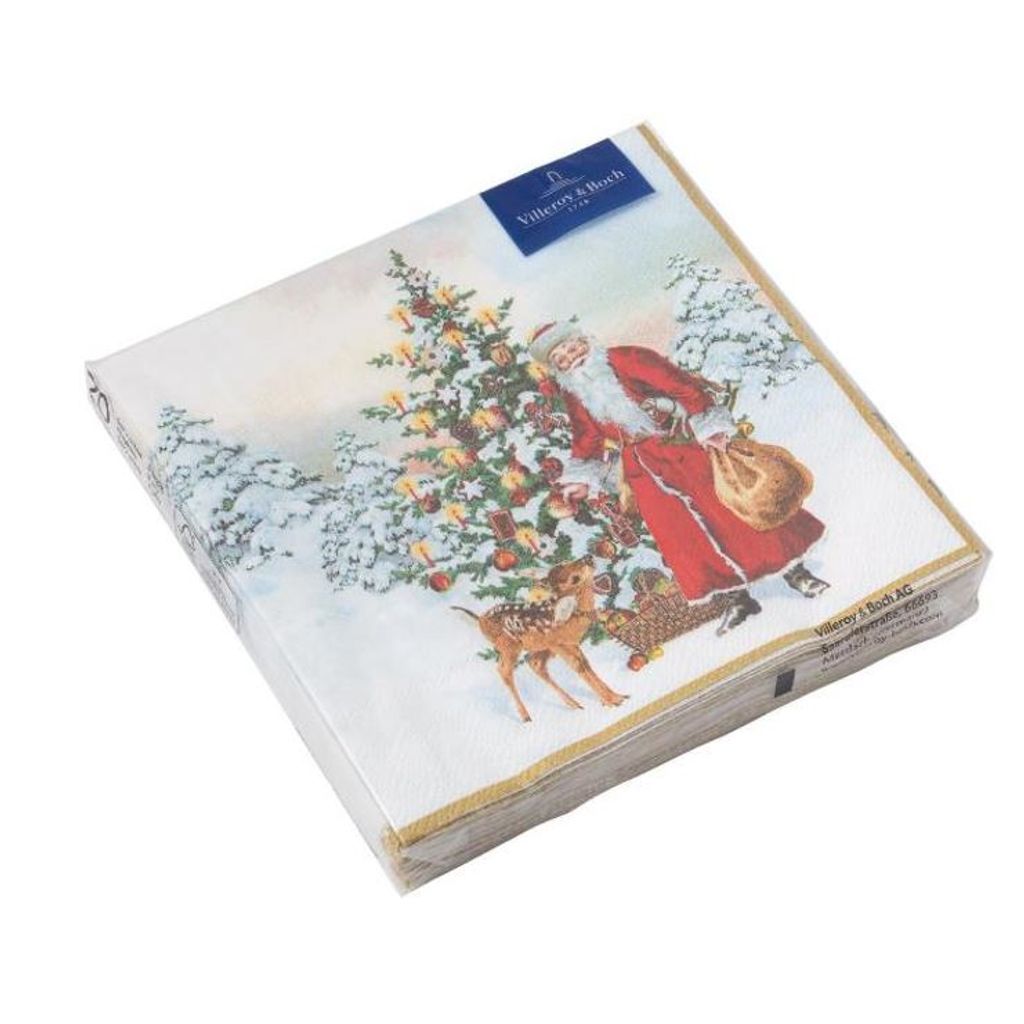 Serviettes en papier Sapin et Père Noël 33 X 33 CM - SET DE 20