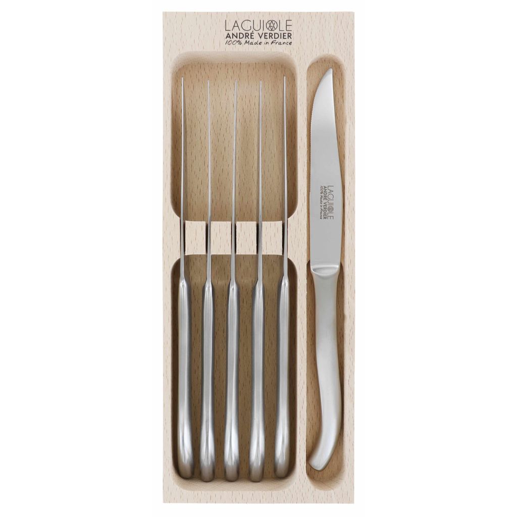 Coffret 6 couteaux à steak Lame dentée Laguiole inox - Visuel 3