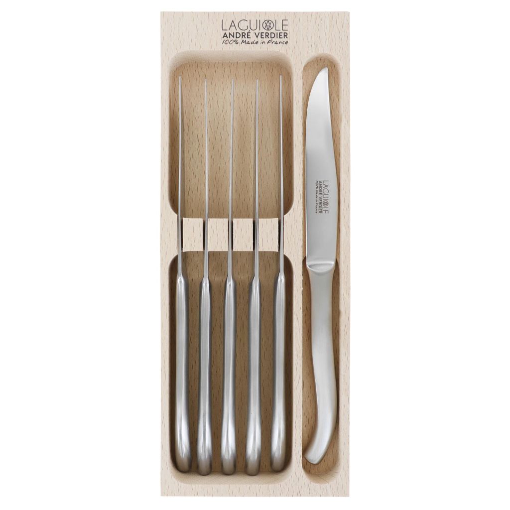 Coffret 6 couteaux à steak lame lisse Laguiole inox - Visuel 0