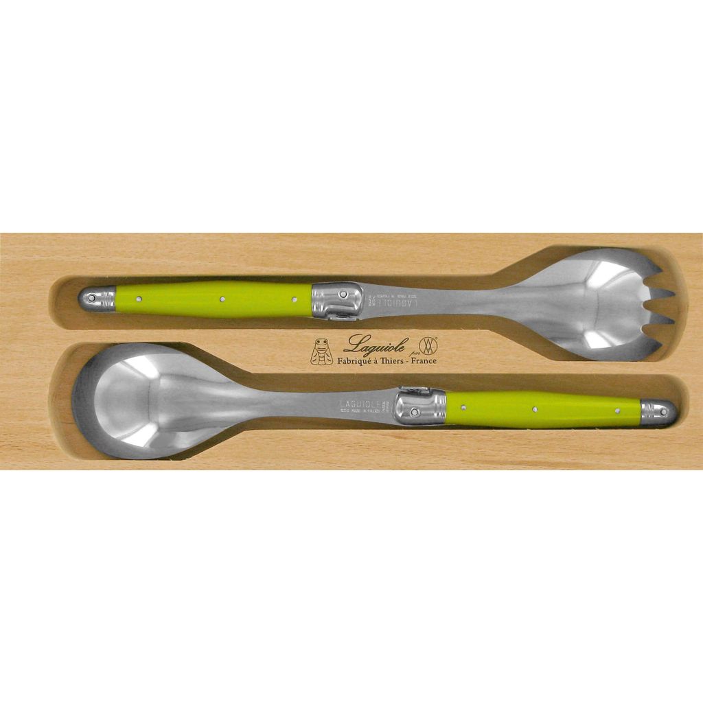 Coffret couverts à salade Laguiole vert anis - Visuel 0