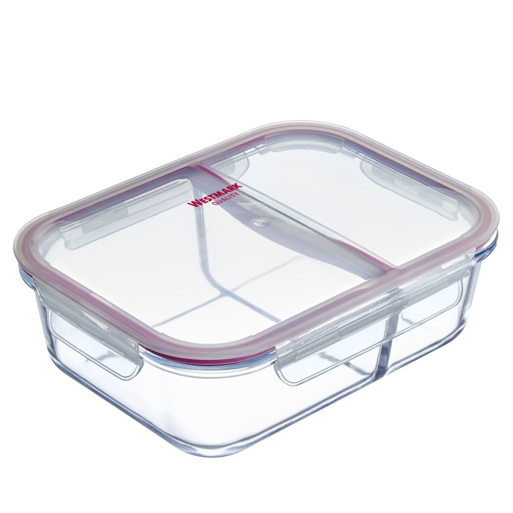 Boîte de conservation compartimentée en verre rectangulaire 1380 ml - Visuel 0