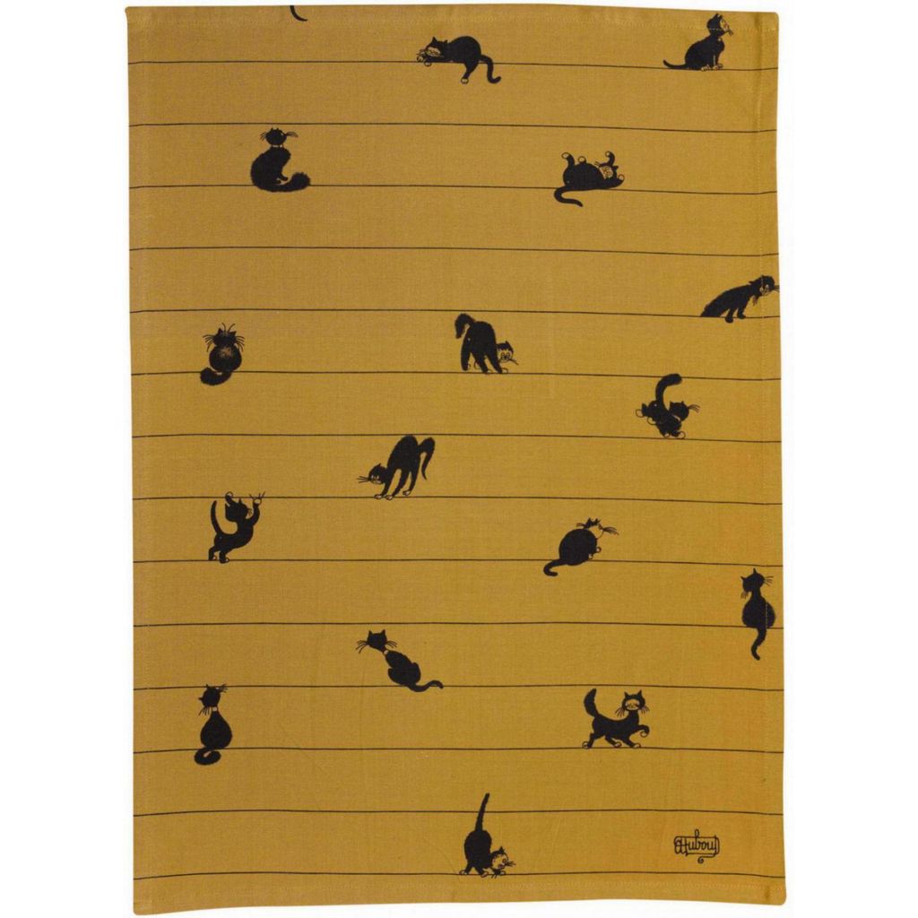 Torchon Dubout Partition de chats Cannelle 50 x 70 - Visuel 0
