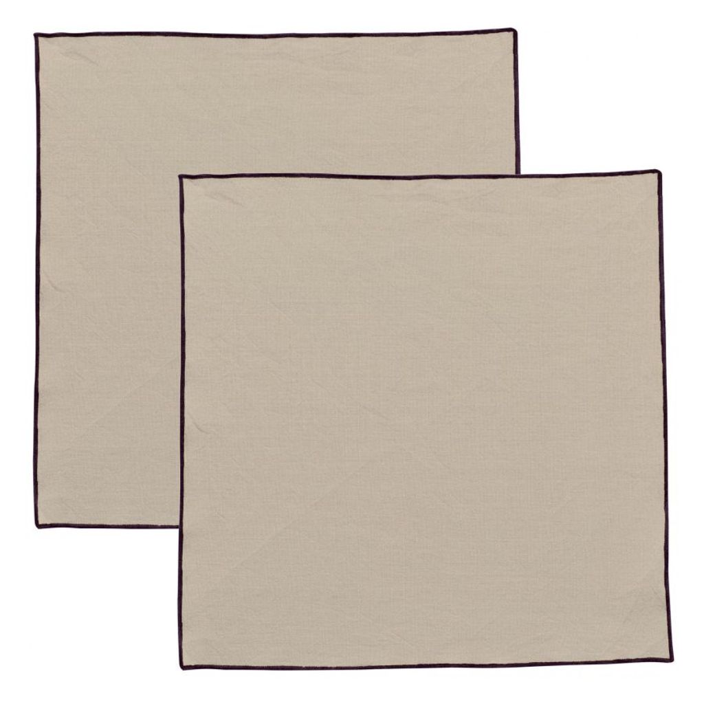 Serviette en coton recyclé Grace 40 x 40 Ficelle - Visuel 0