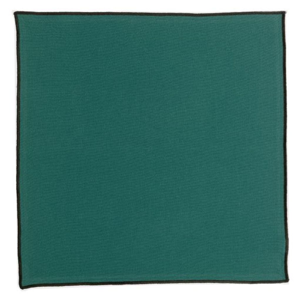 Serviette en coton recyclé Grace 40 x 40 Paon - Visuel 0