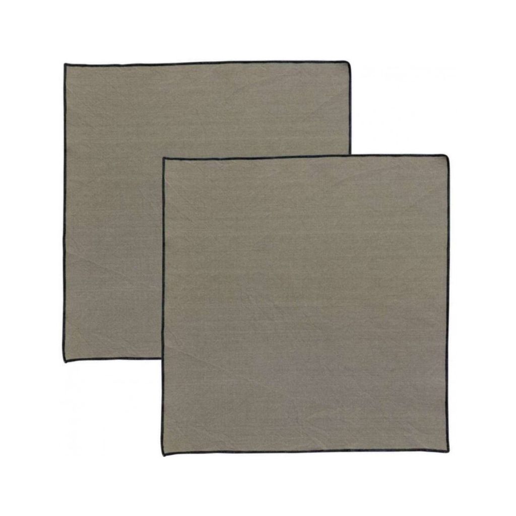 Serviette en coton recyclé Grace 40 x 40 Ombre - Visuel 0